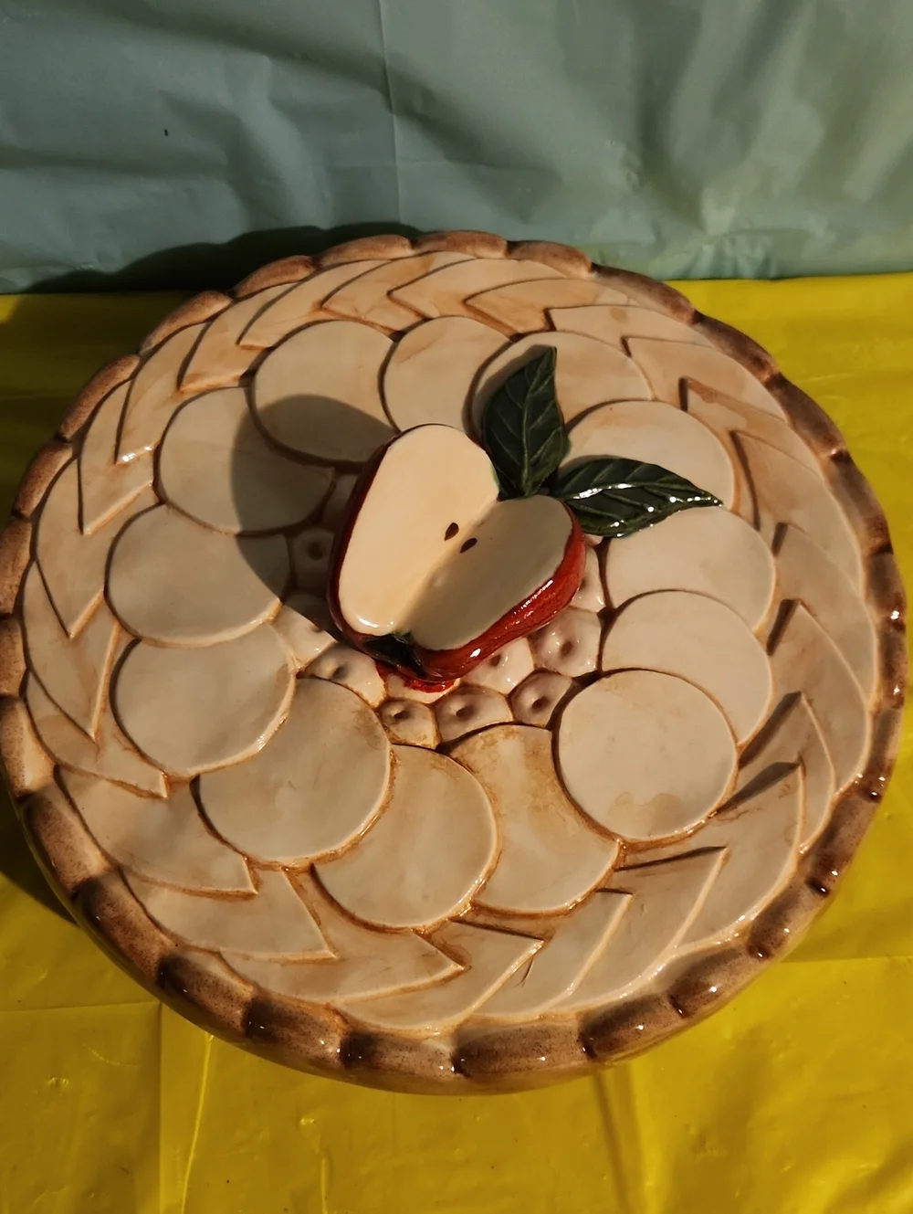 Vintage, Fall, Thanksgiving, Ceramic Apple Covered Dish Made In Portugal